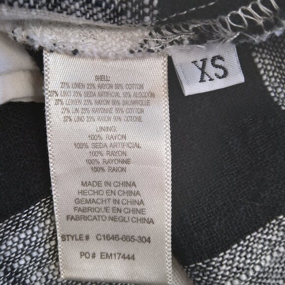 Cloth & Stone White Black Checker Gingham Mini Frayed Hem Halter Dress XS - Picture 13 of 13